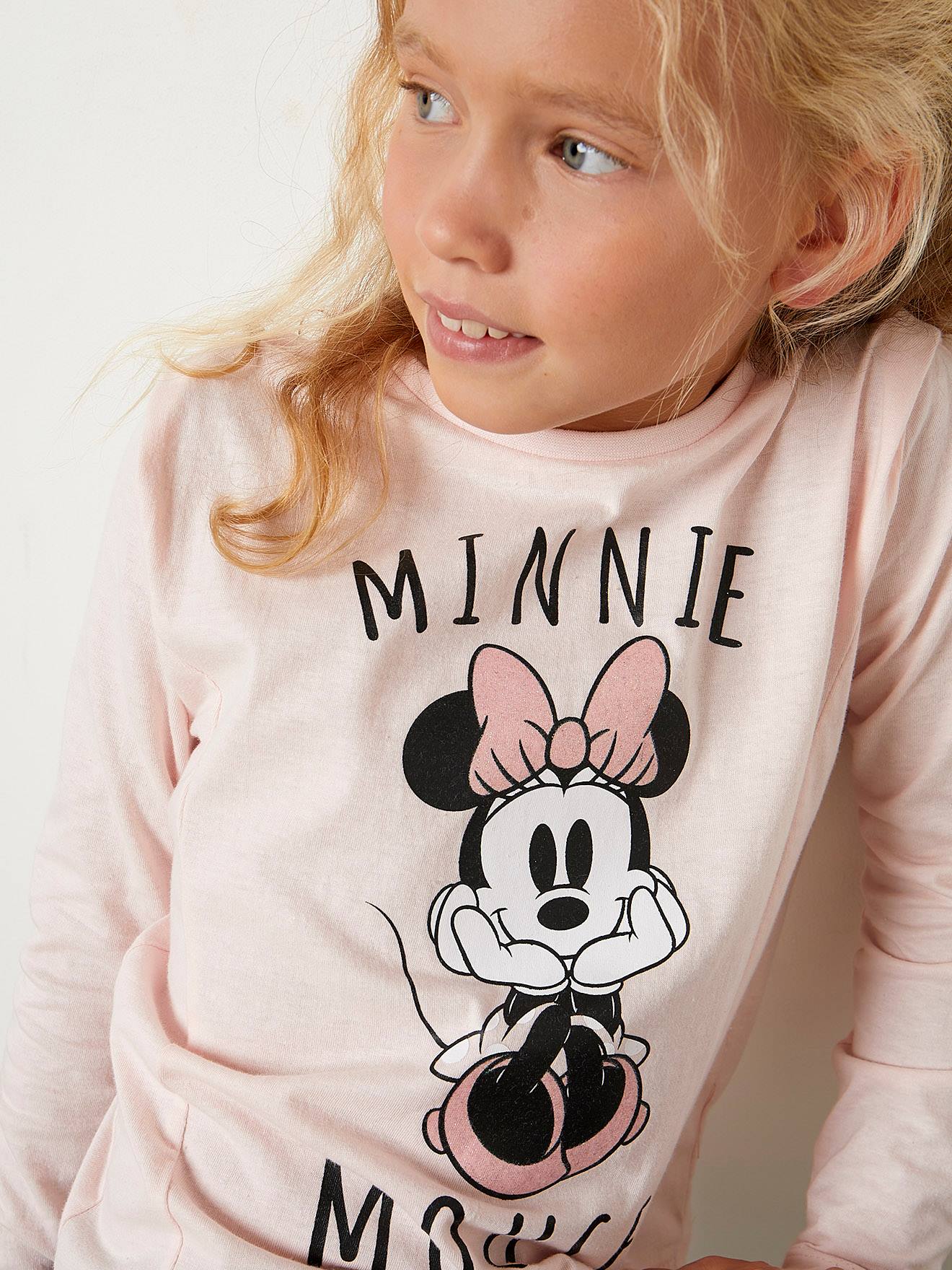 T-shirt manches longues DS® Minnie fille rose avec anime