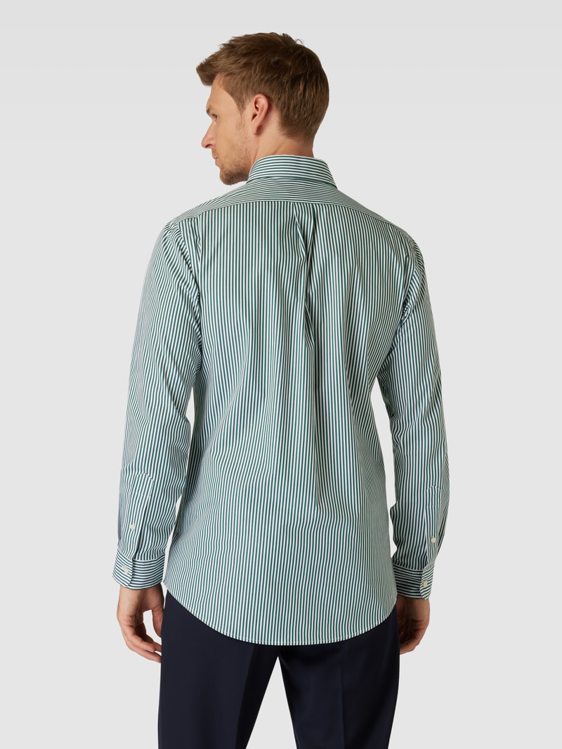 Custom Fit Freizeithemd mit Streifenmuster in hellgrün