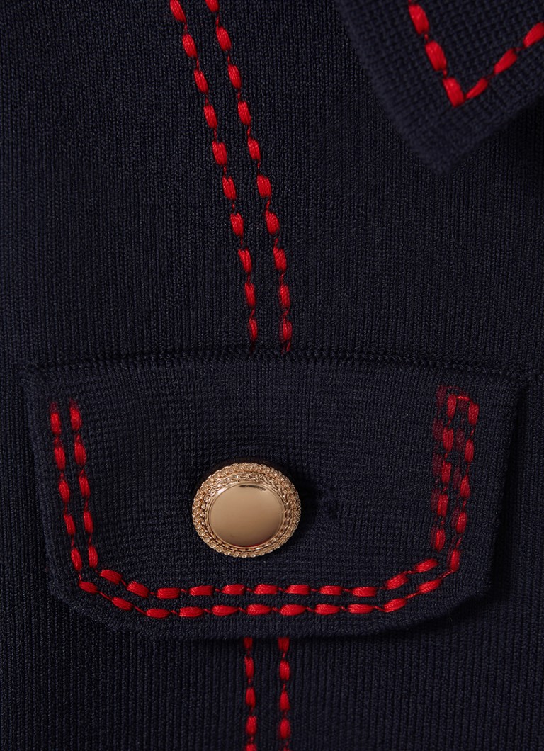Blusa Reiss Sapna em malha fina com bolso no peito.