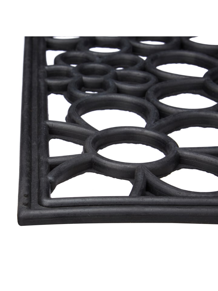 relaxdays Fußabtreter Blumen in Schwarz - (B)75 x (T)45 cm günstig kaufen onesize