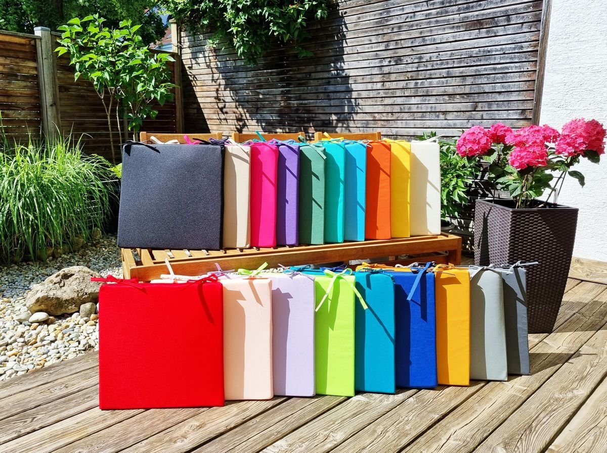 Coen Bakker Stuhlkissen JACK Outdoor Stuhlkissen 40x40cm Lounge Kissen Wasserfest Sitzkissen, mit Lotus Effekt, robust, strapazierfähig, für Innen & Außen