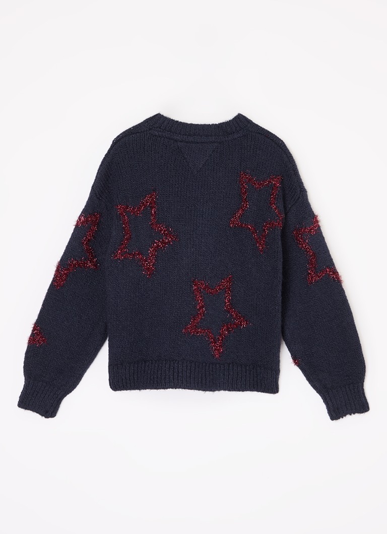 Gruby sweter Tommy Hilfiger ze wstawkami z lureksu.
