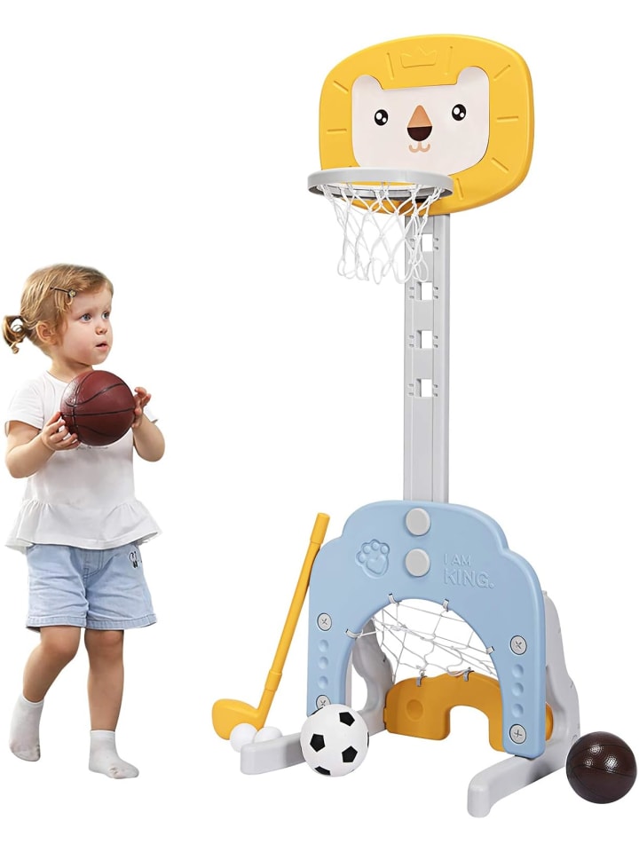COSTWAY 3 in 1 Kinder Basketballständer in Gelb günstig kaufen onesize