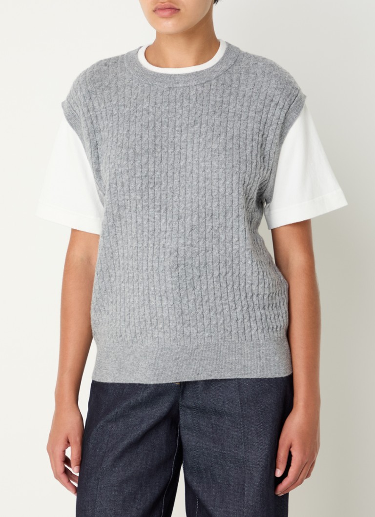Sandro Cable knit top in cashmere wool blend