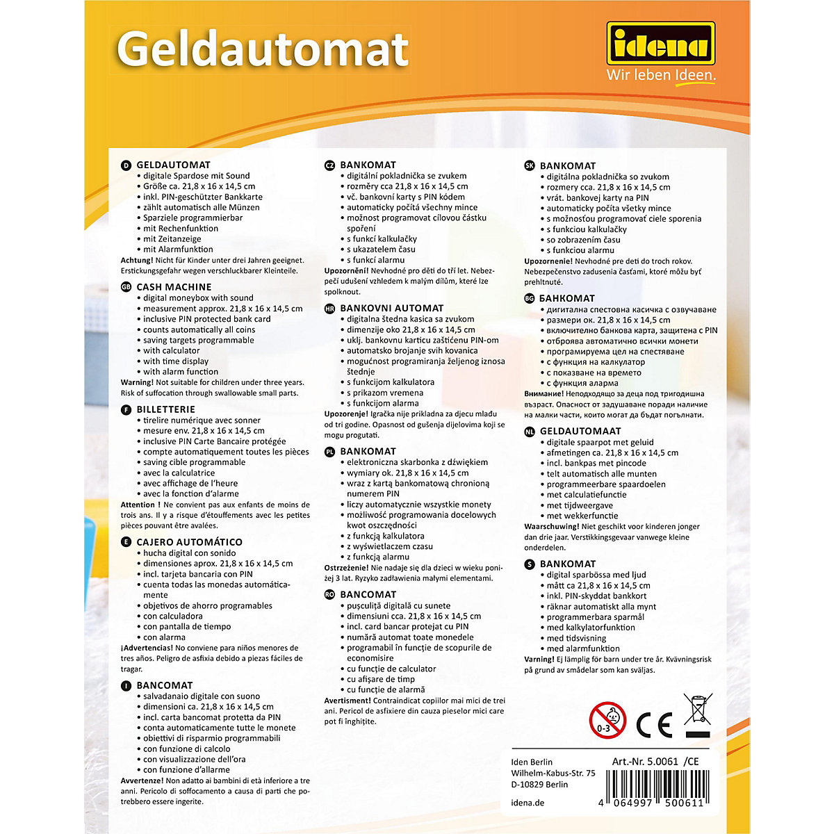 Spardose Geldautomat rot
