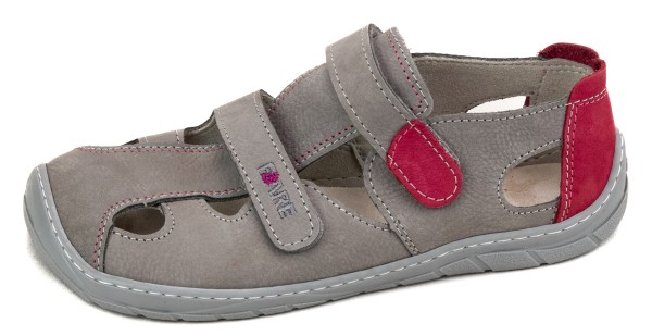 Fare Bare |vA ~ Leder Sandale ~ grau/pink