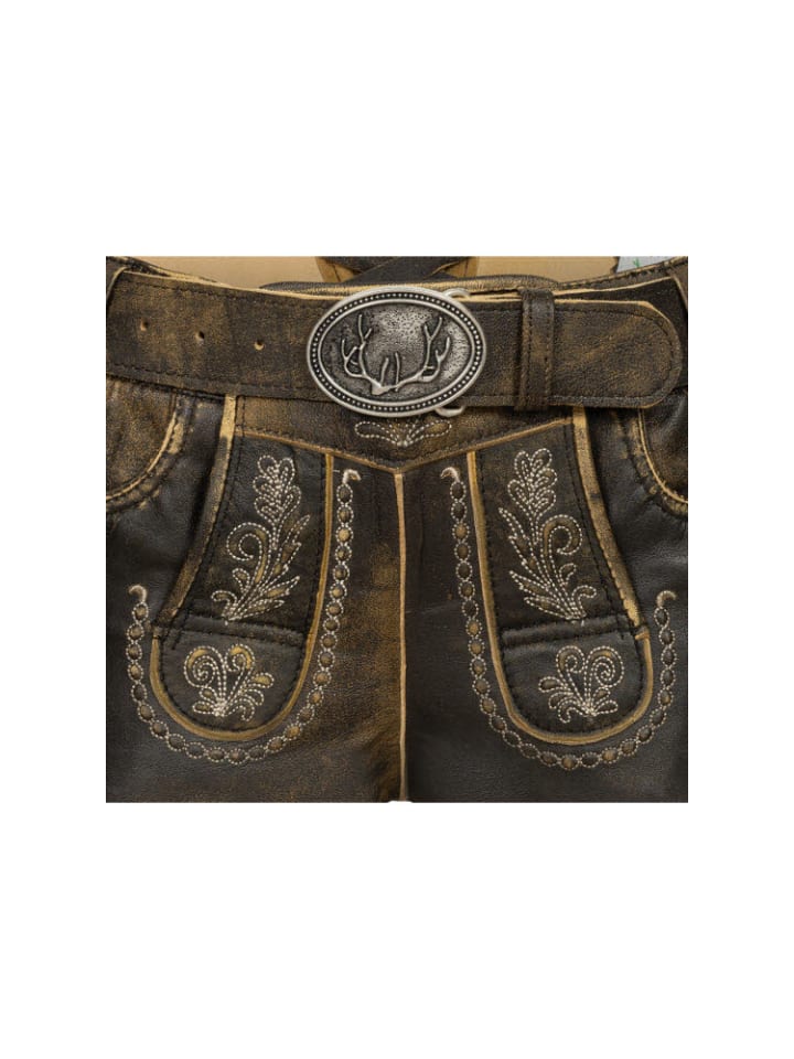Nübler Lederhose Hotpants Zelda in Braun günstig kaufen