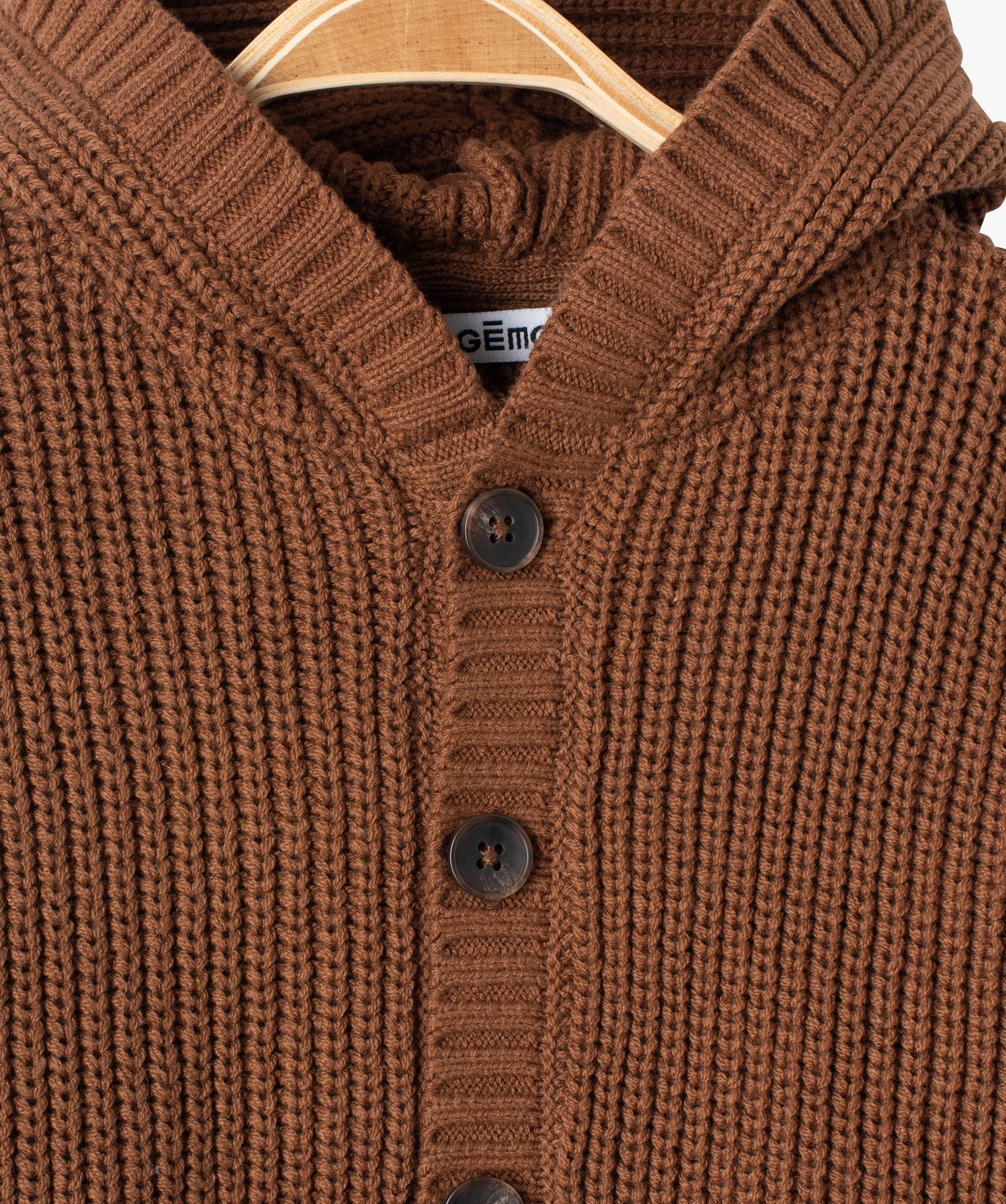 Gilet bébé Garçon à capuche en grosse maille marron | GEMO