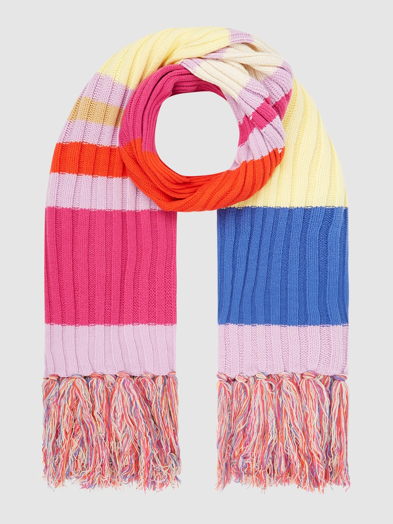 Schal mit Blockstreifen in pink