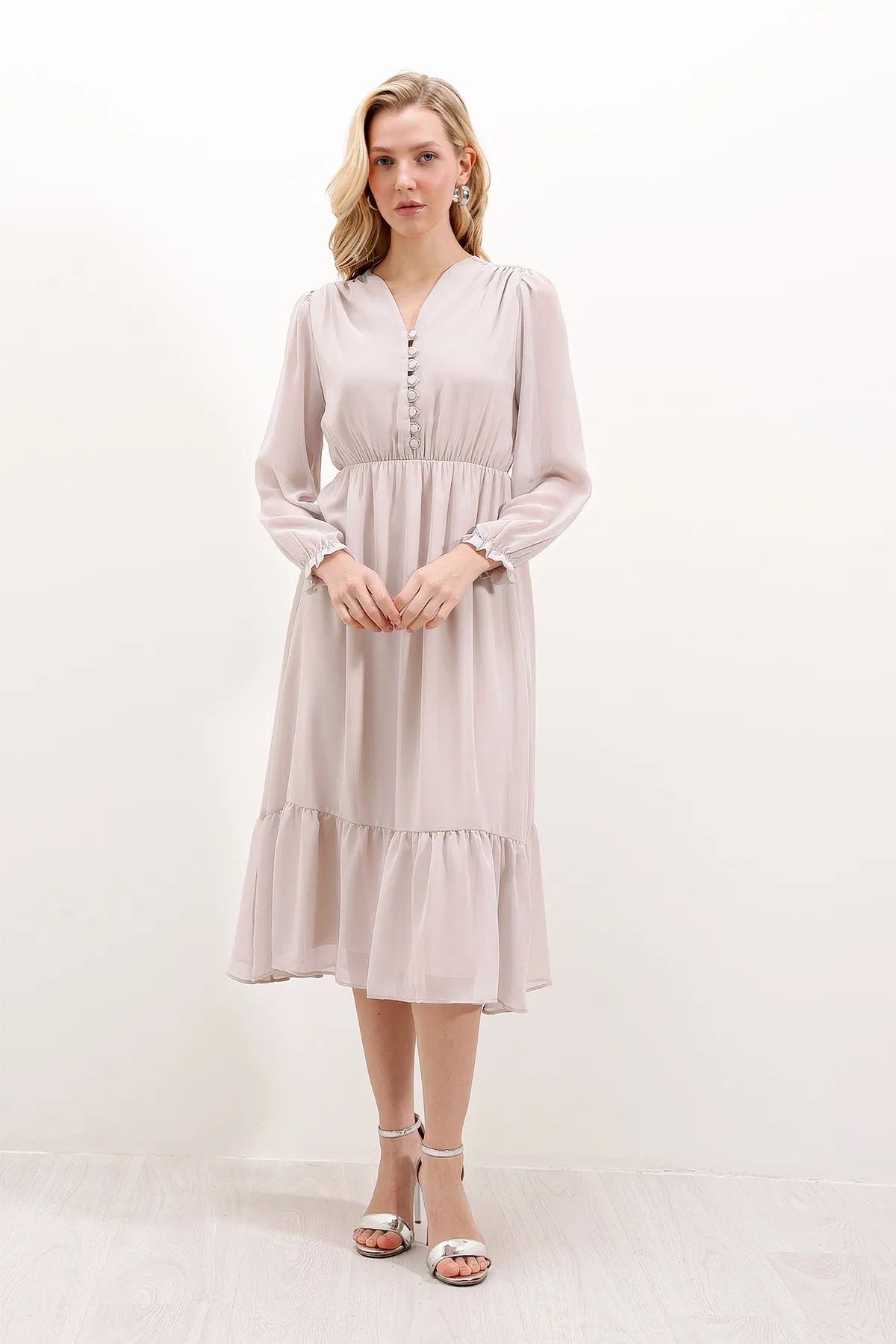 Bigdart  2137 Chiffonkleid - M. Creme