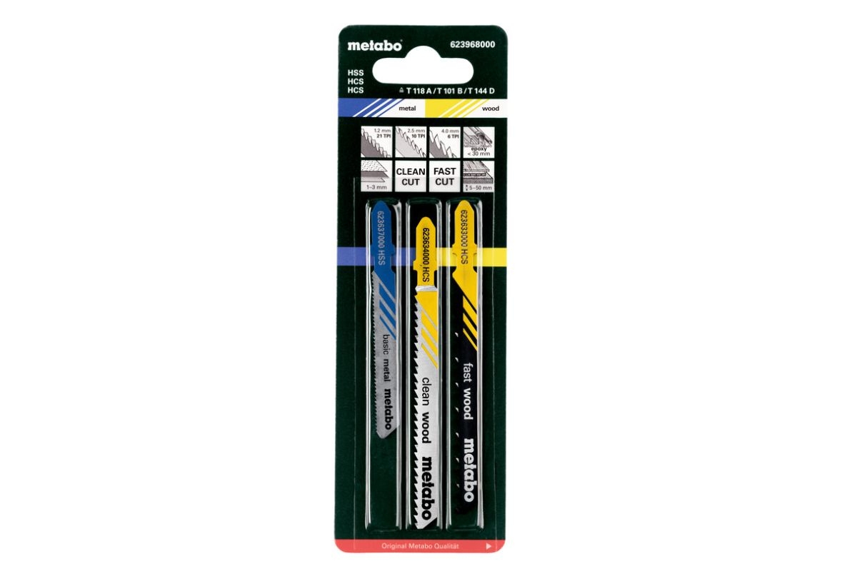 Metabo Accessories 623968000 Jigsaw blades (3 pcs.) assortment