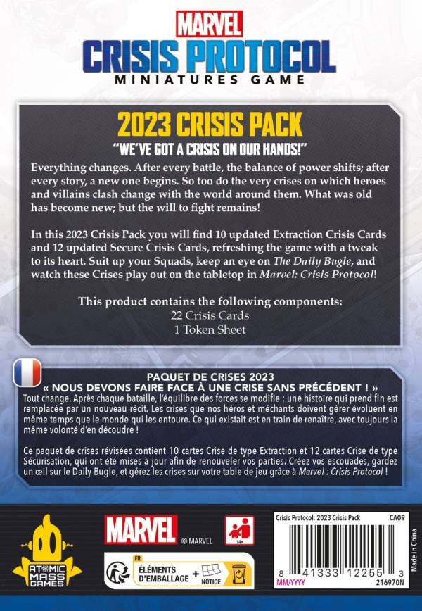 Marvel: Crisis Protocol - 2023 Crisis Pack (Krisen-Kartenpack 2023 “Uns steht eine Krise bevor!“)