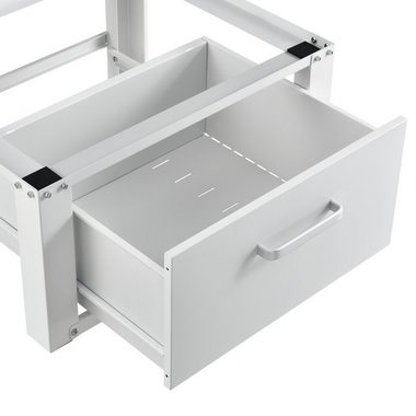 en.casa Unterschrank Comfortixx Waschmaschinen-Sockel mit Schublade Stahl Max. 150 kg