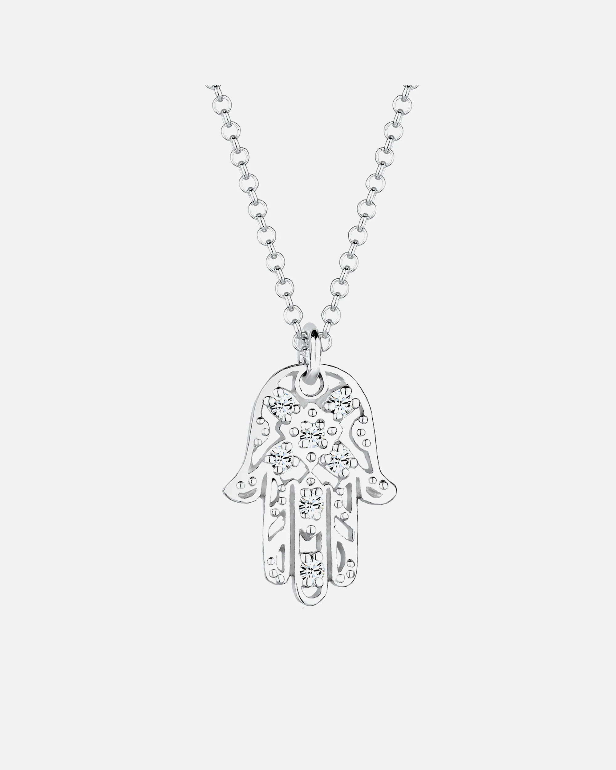Elli női hamsa kéz medál kristályokkal 925 sterling ezüstből
