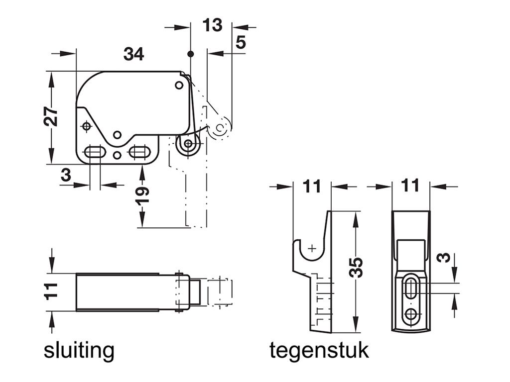 Obelink Mini-Riegel mit Halterung