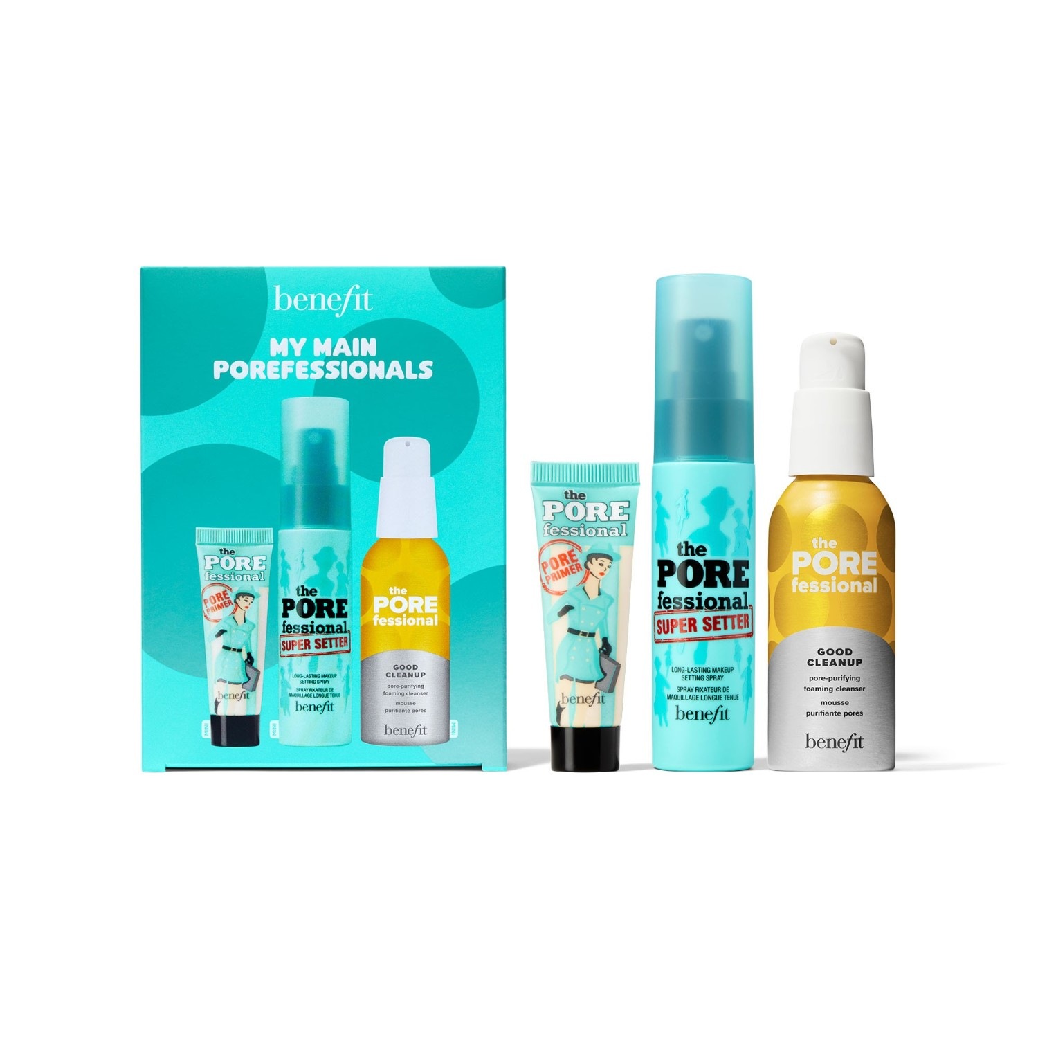 Set aus Reinigungsschaum. Primer & Fixing Spray