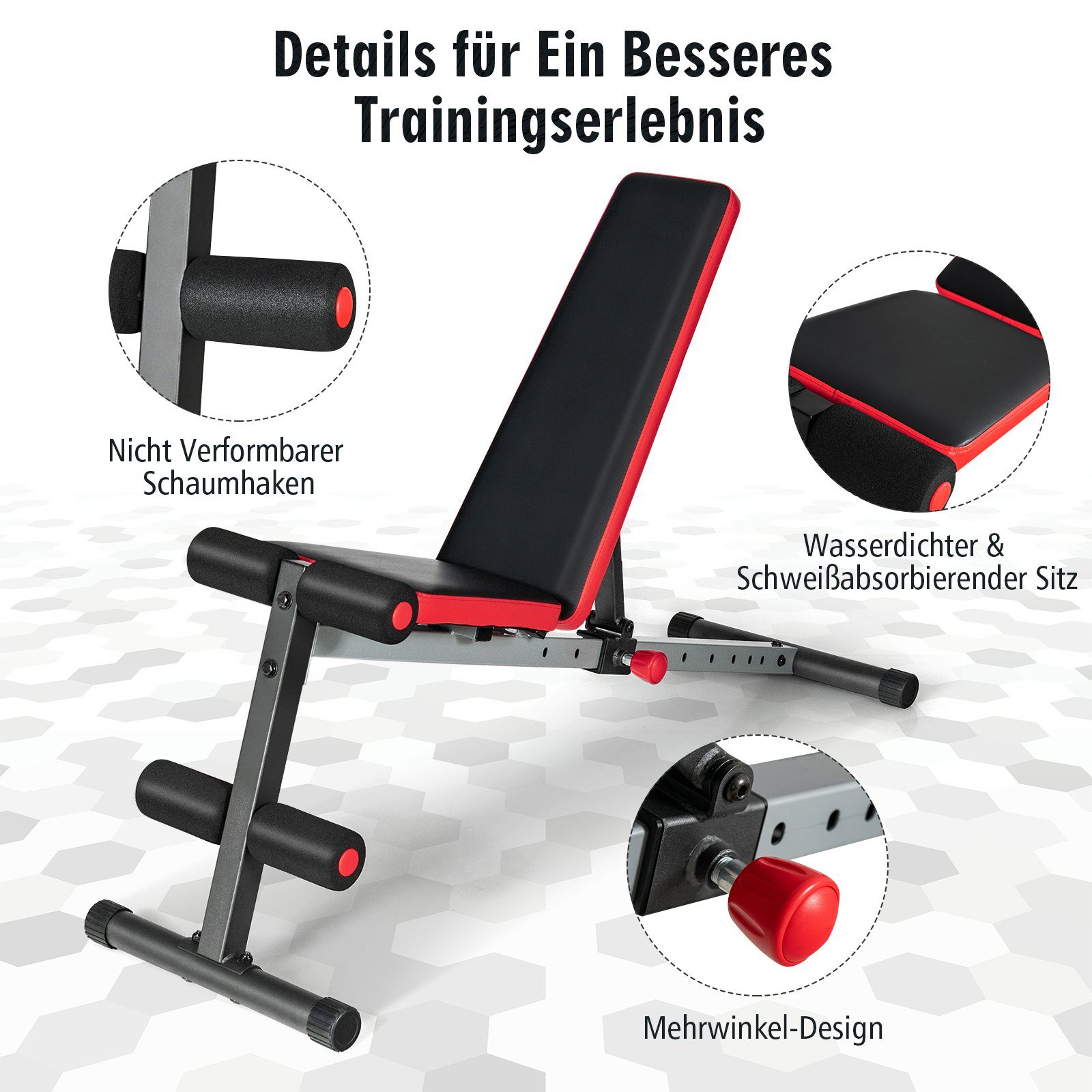 COSTWAY Hantelbank Schrägbank, 9-stufig verstellbar, bis 300kg