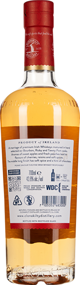 Clonakilty Irish Whiskey Port Cask Finish 0,7 Liter im Geschenkkarton
