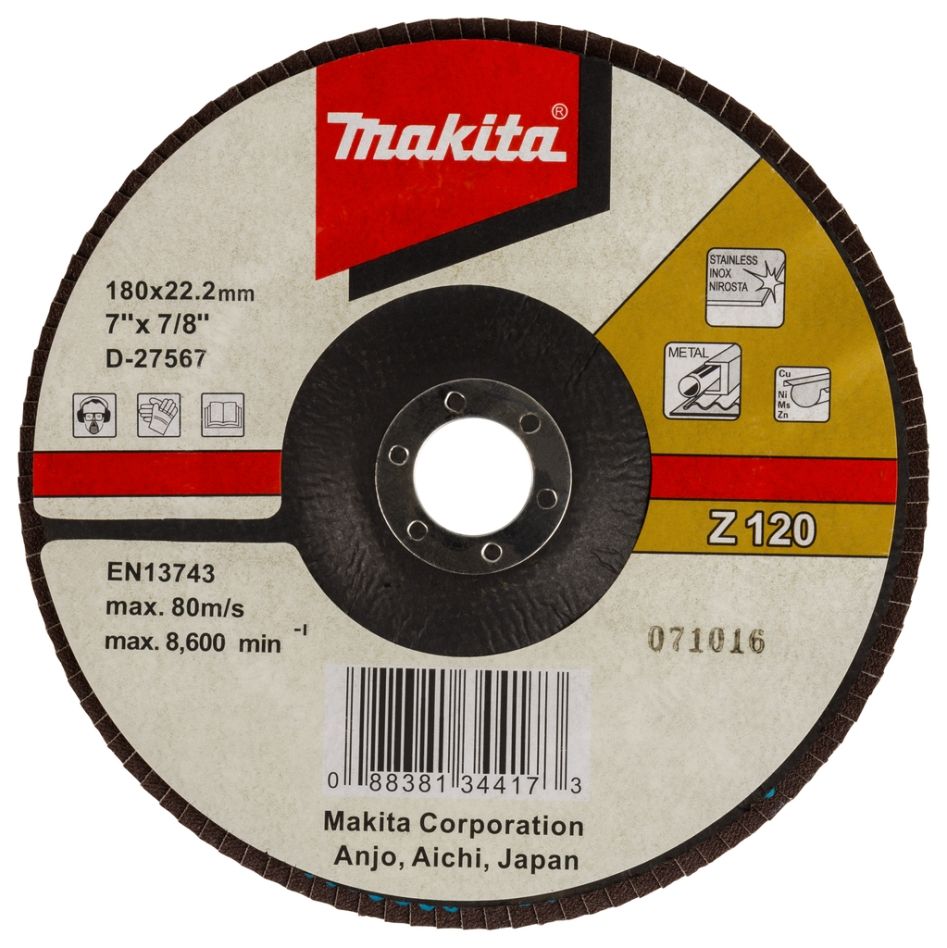 Makita pribor D-27567 Disk za lameliranu brusilicu 180 mm K120 po komadu