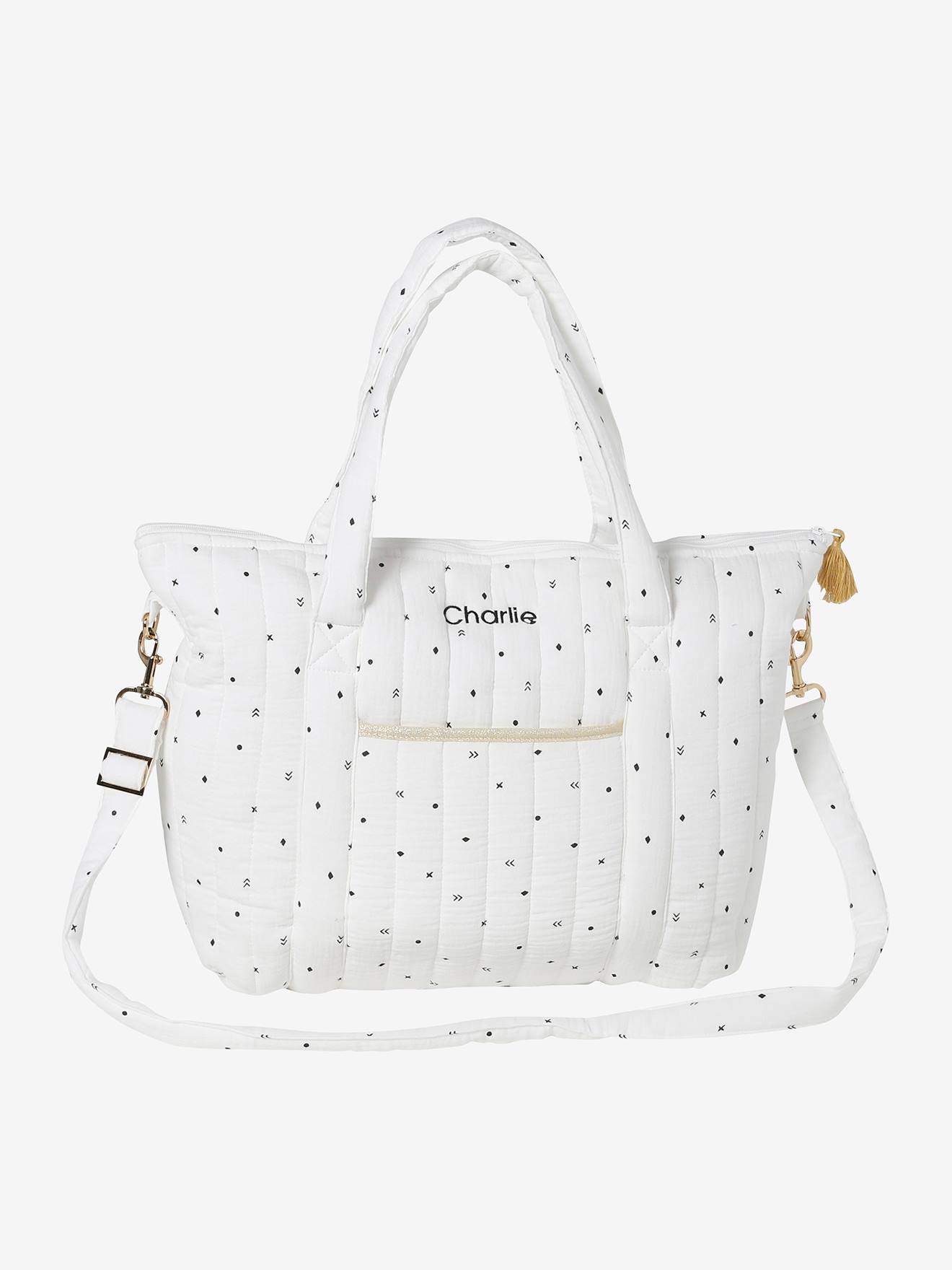 Vertbaudet Wickeltasche PLUME, personalisierbar - rosa/folklore blumen