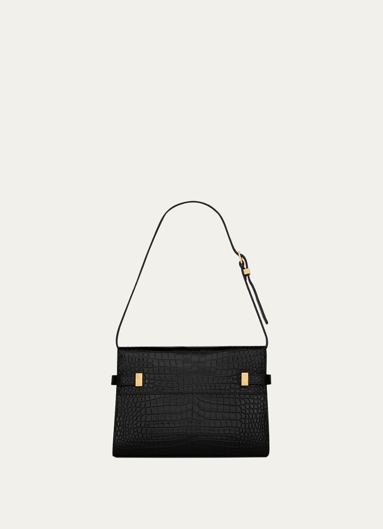 Geantă de umăr mică Saint Laurent Manhattan din piele de vițel.