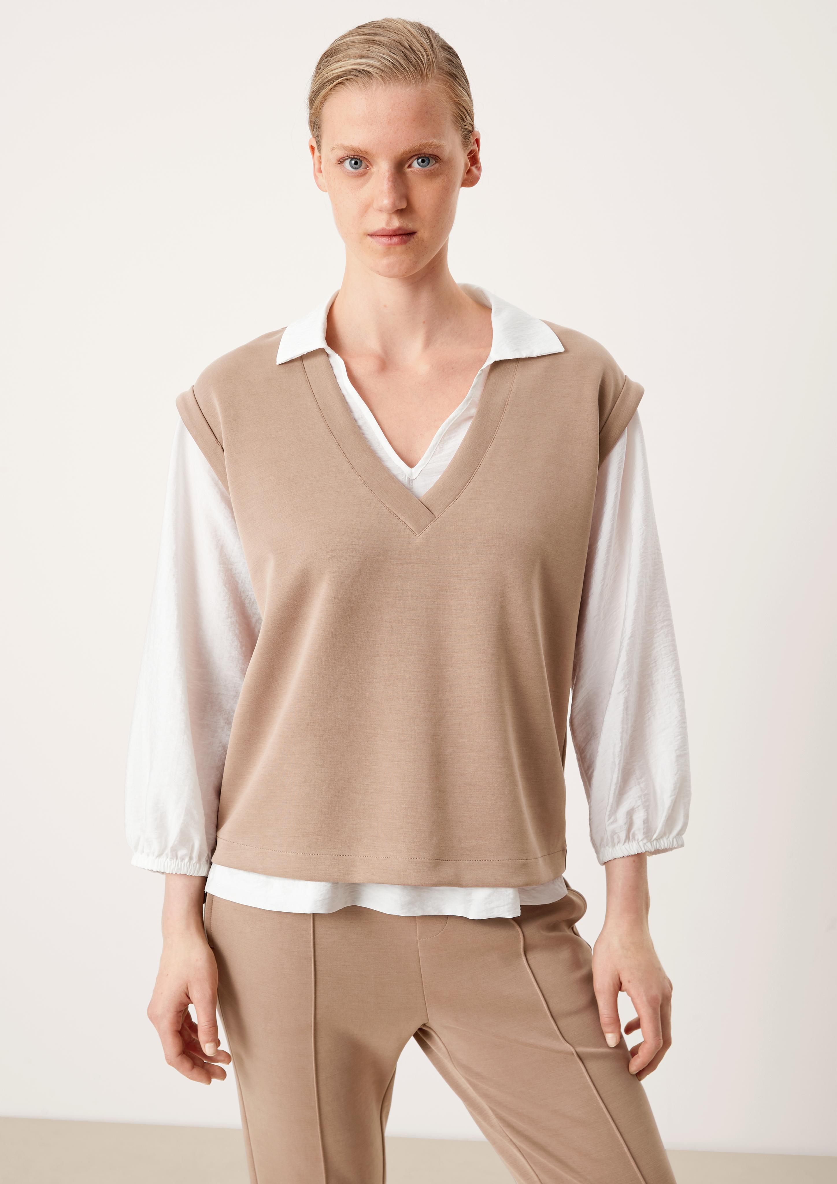 Scuba-Shirt mit V-Ausschnitt  2126132-8256