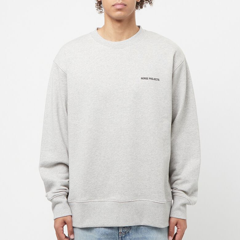 Norse Projects Arne Relaxed Organic Logo Sweatshirt light grey melange