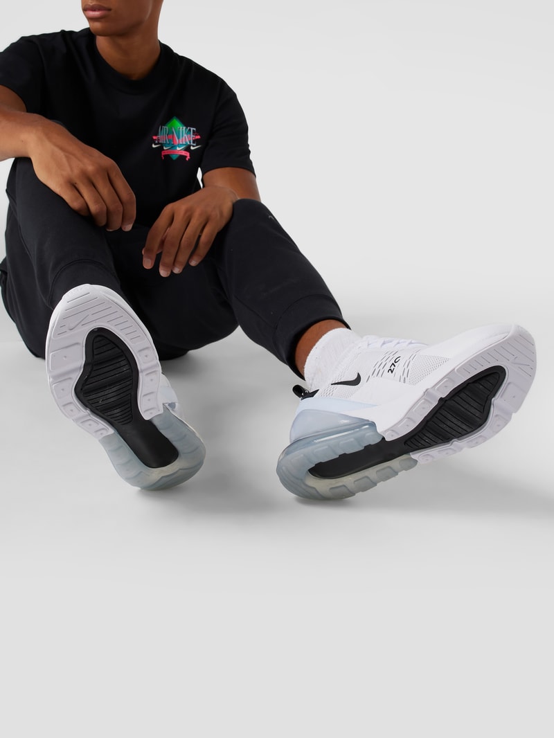 Sneaker mit Kontrastbesatz in weiß