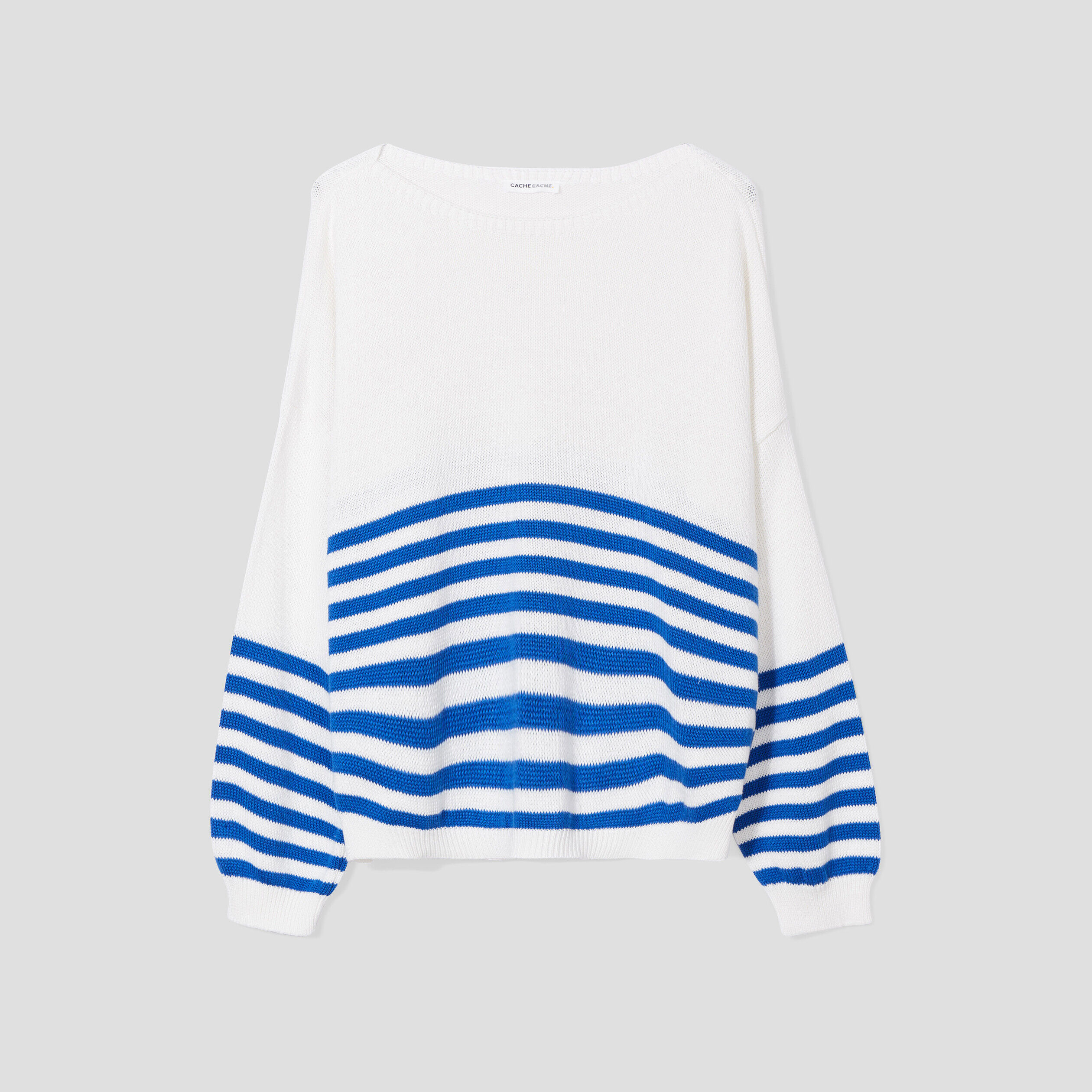 Pull manches longues bleu marine femme | Cache Cache