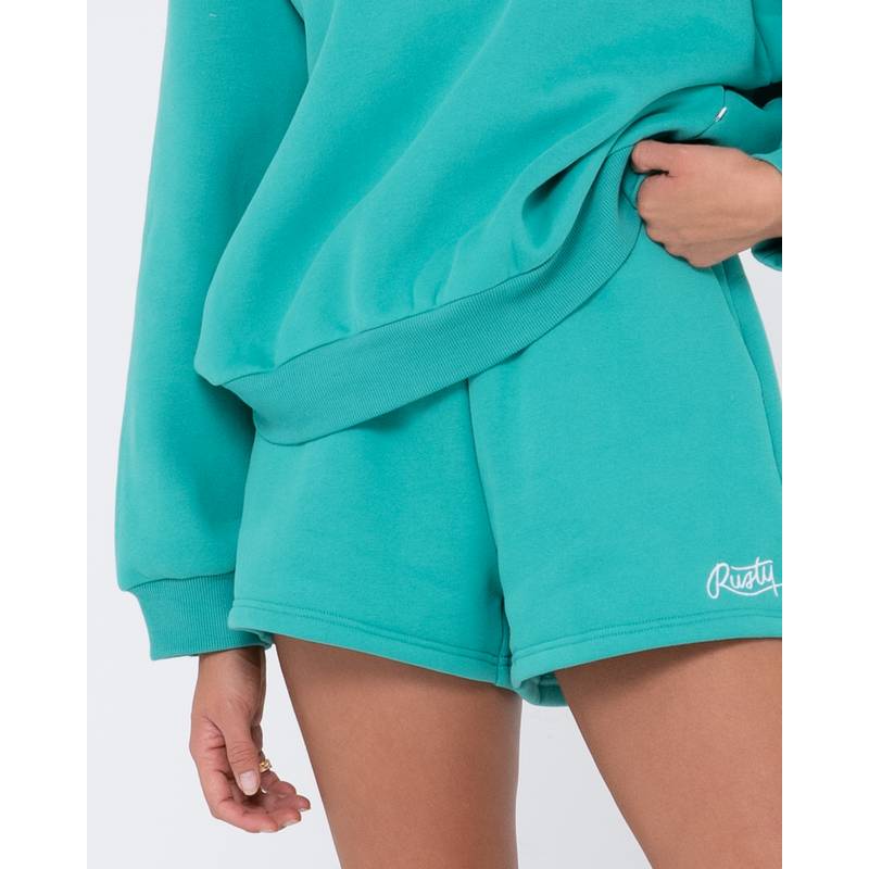 RUSTY RUSTY SCRIPT OVERSIZE CREW NECK FLEECE Rundhalspullover Damen