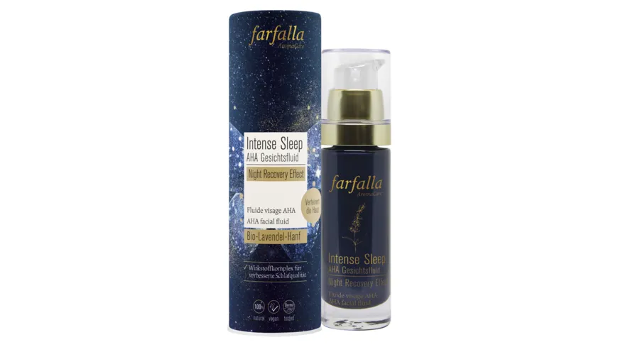 Farfalla Intense Sleep AHA Gesichtsfluid Bio Lavendel Hanf 30 ml