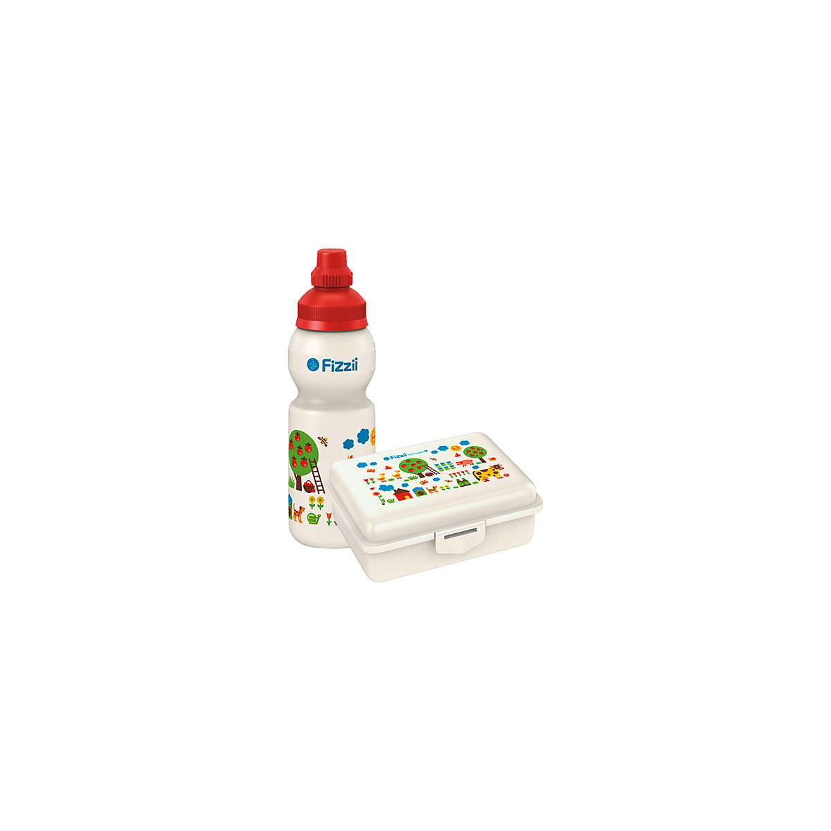 Pausenset, Trinkflasche & Brotdose Bauernhof, 330 ml, inkl. Ersatzverschluss