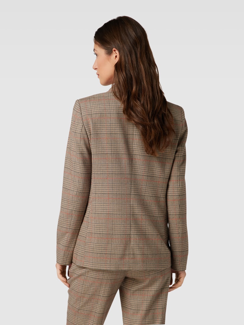 Blazer mit Hahnentrittmuster in camel