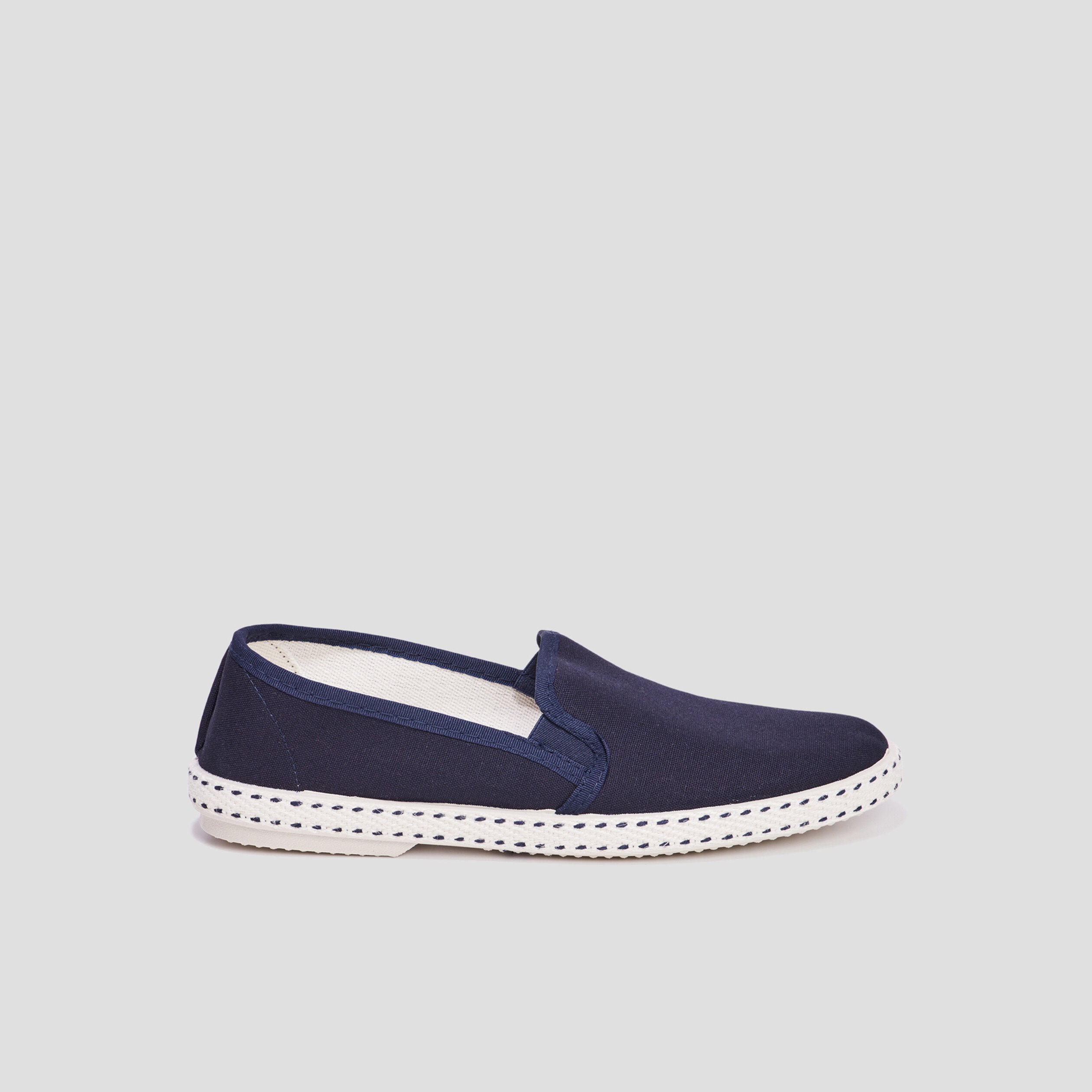 Espadrilles plates à détails tressés bleu homme | La Halle