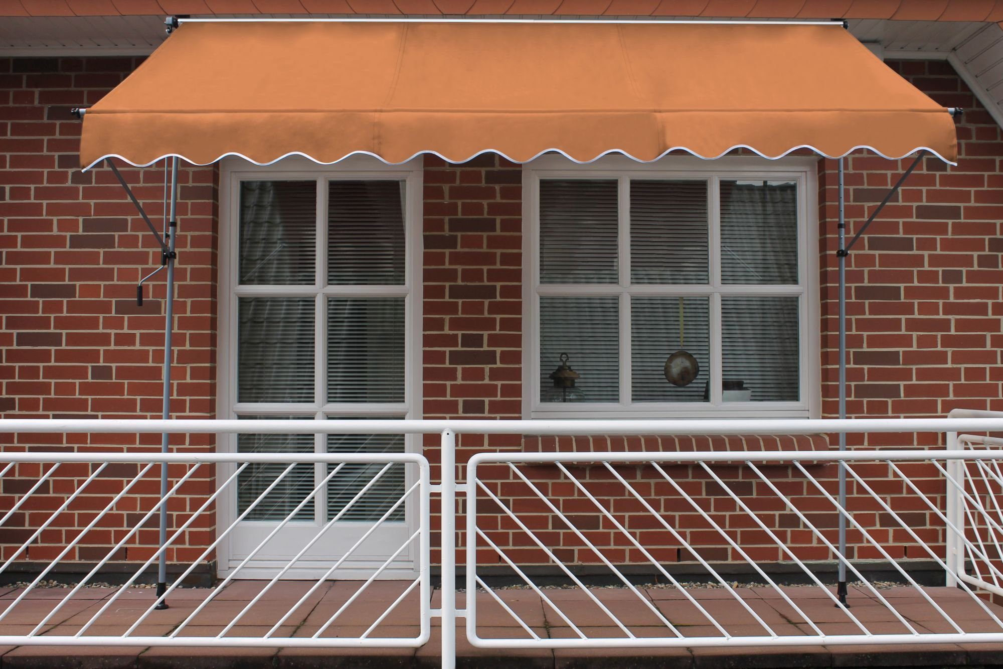 Leco Klemmmarkise Leco Fallarmmarkise 200x120 cm Balkon Markise Spannmarkise Sonnenschutz orange