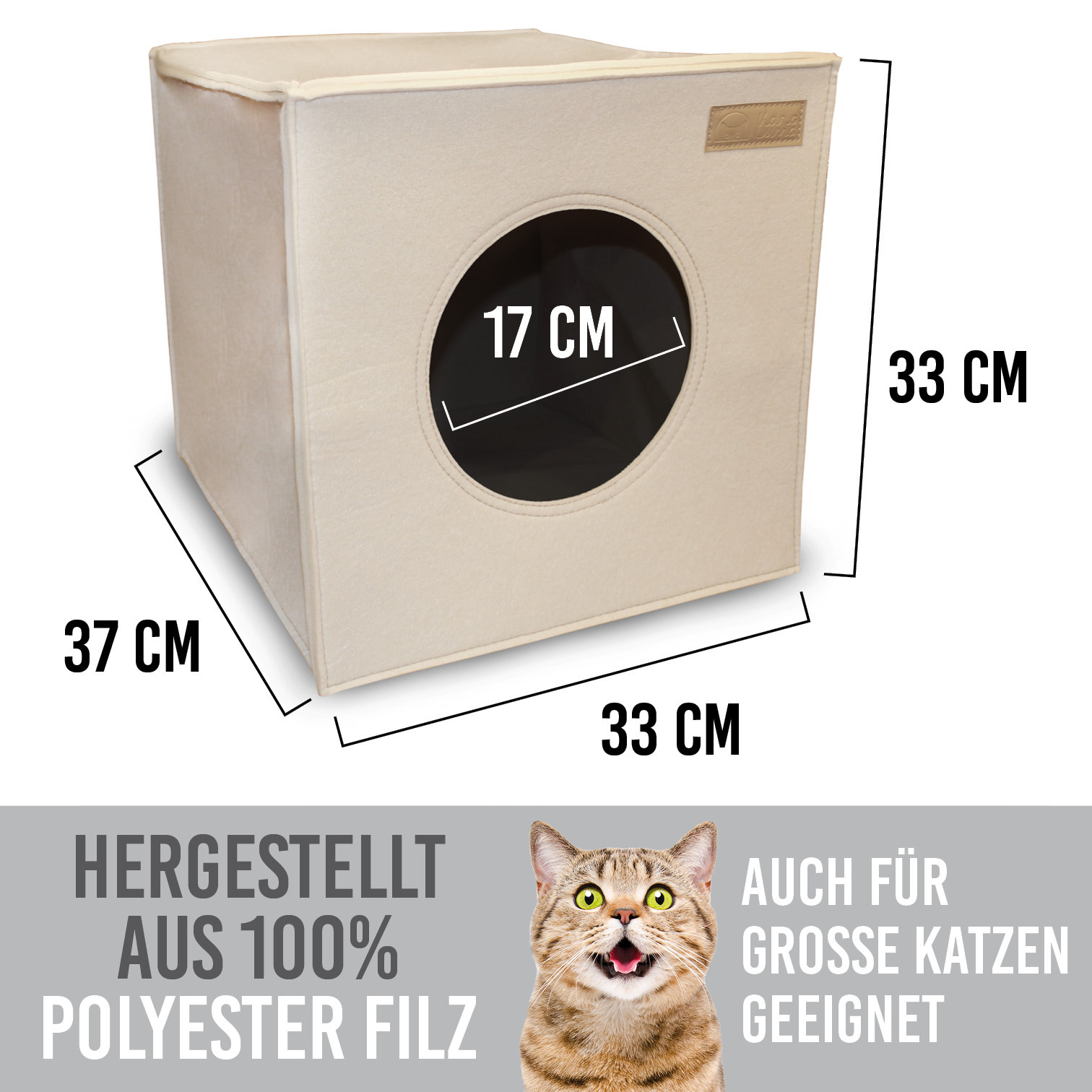 KaraLuna Katzenhöhlen KaraLuna Katzenhöhle aus Filz fürs Regal beige