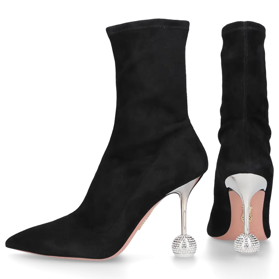 Aquazzura - Stiefeletten YES DARLING 95 Veloursleder - schwarz