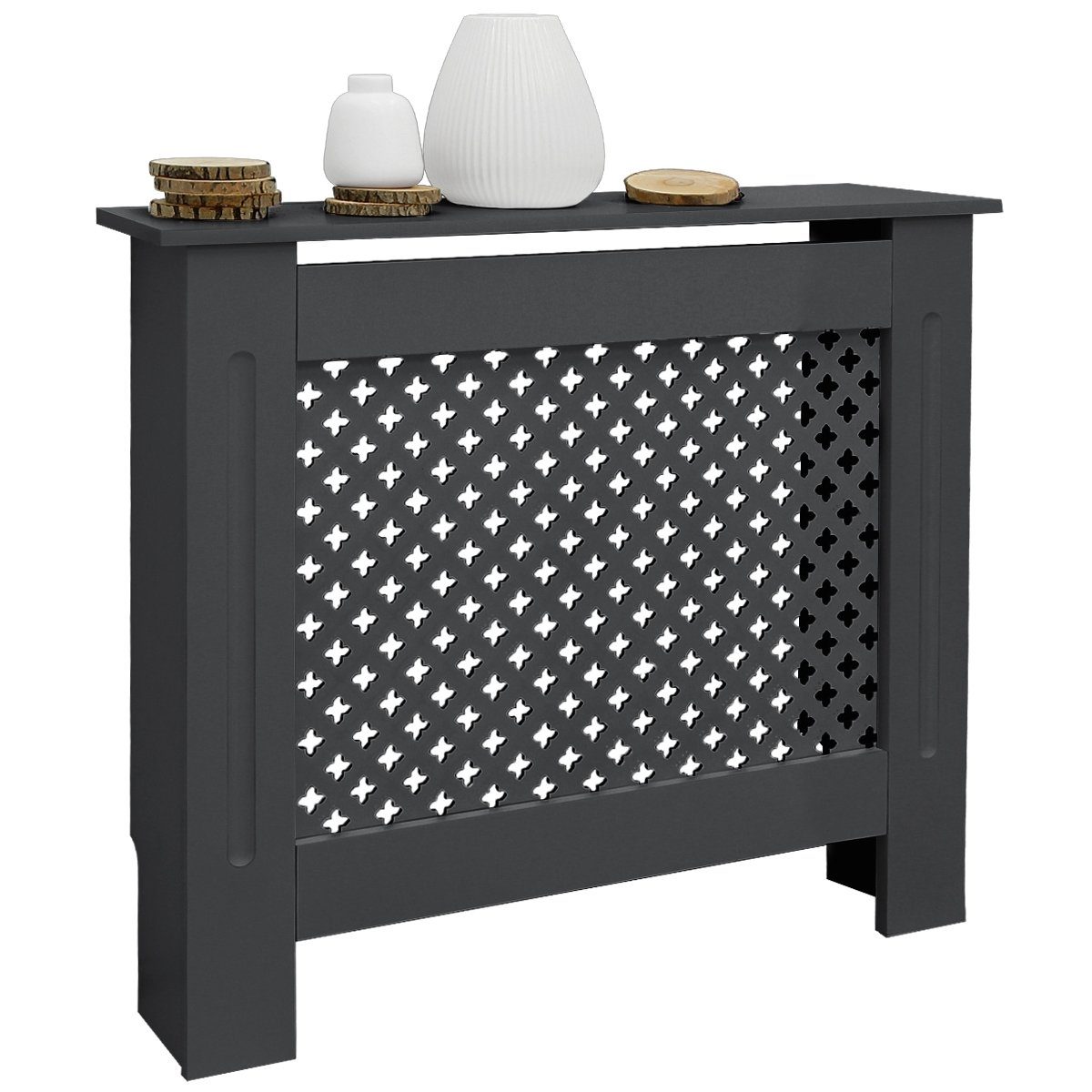 ML-DESIGN Heizungsverkleidung Wabenmuster Heizungsverkleidung Heizkörperabdeckung Heizungsabdeckung, Zubehör für Heizkörper, Anthrazit 78x19x82cm MDF lackiert