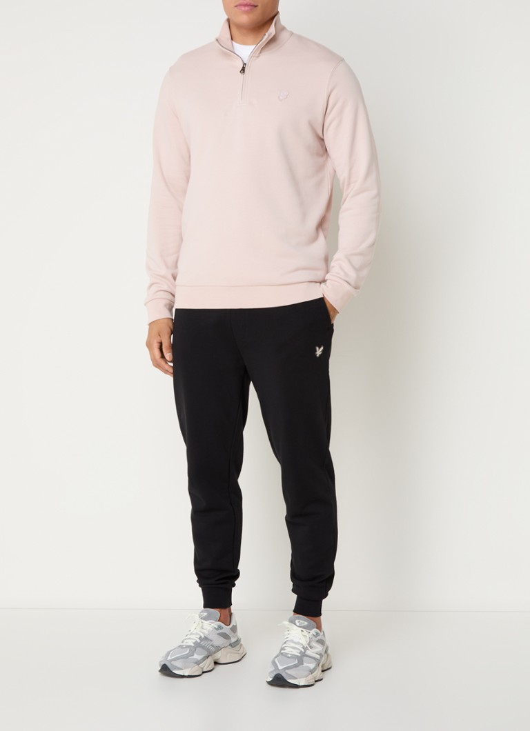 Lyle & Scott Tonal sweater with half zip and logo embroidery