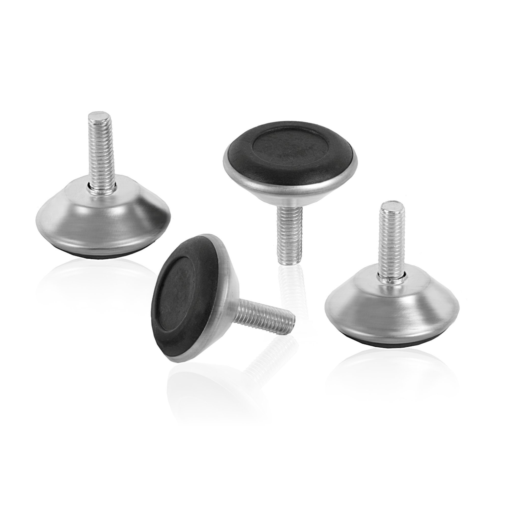 Zelsius Möbelfuß Möbelfüße Ø 40 mm (4 Stück), Gewinde Ø 8 mm, M8, Füße, Verstellbar