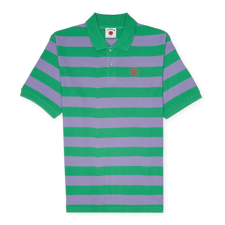 ICECREAM Striped Polo green stripe