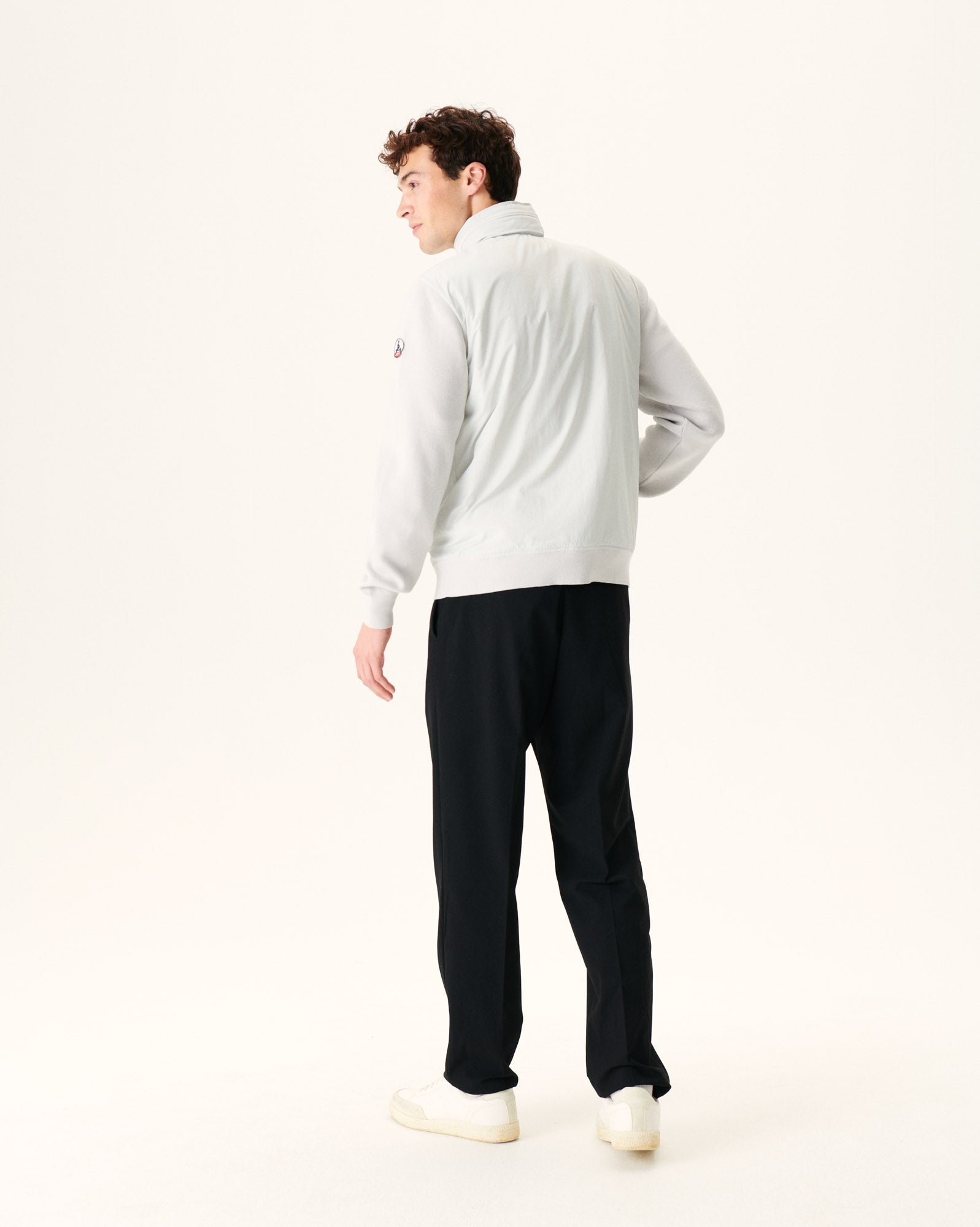 Veste à capuche bi-matière Gris clair Bardenas