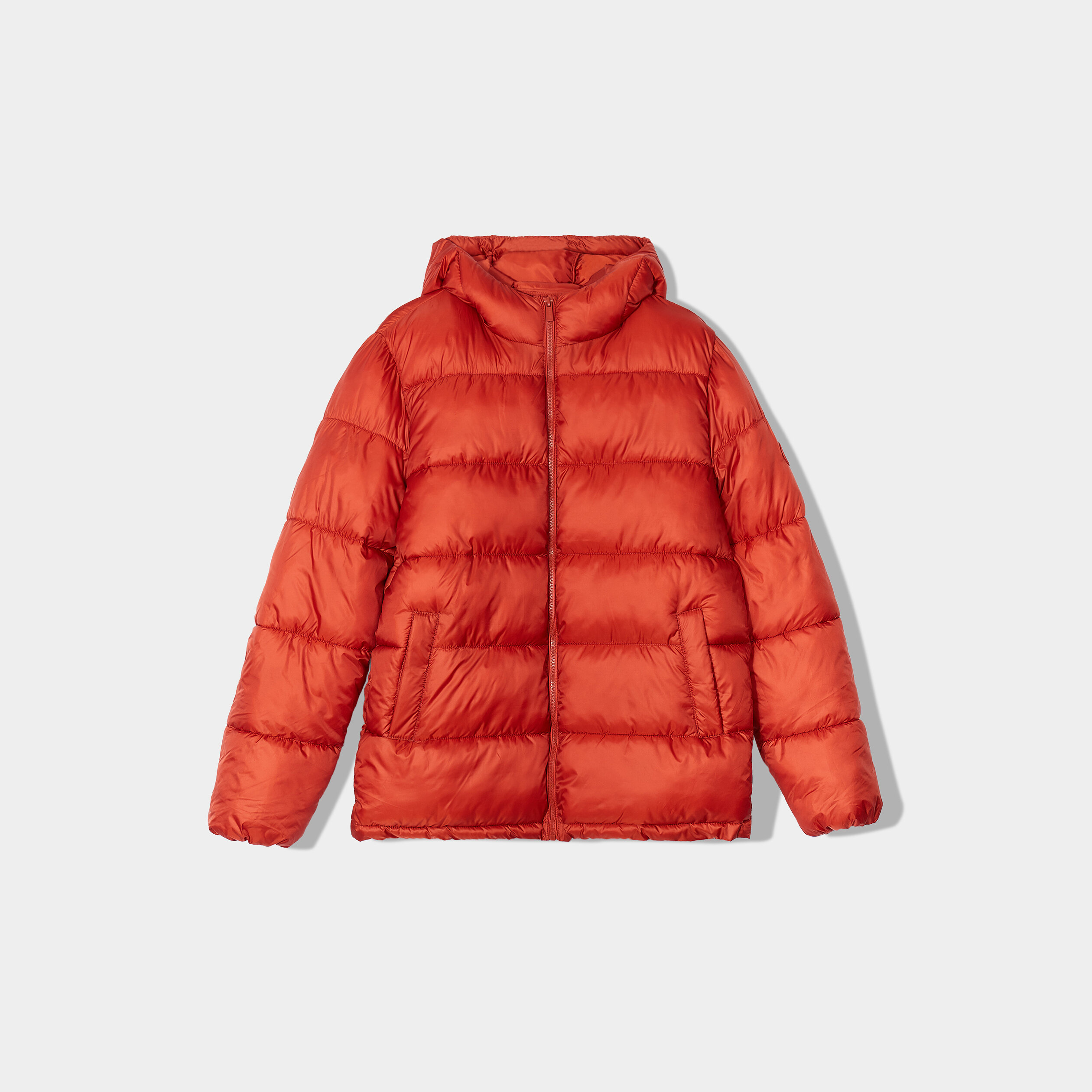 Doudoune zippée à capuche orange foncé homme | La Halle