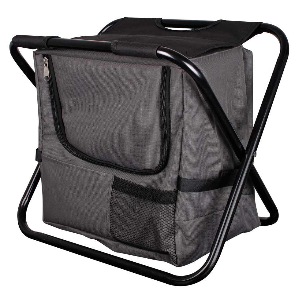 Linder Exclusiv GmbH Angelhocker, faltbar Hocker Kühltasche schwarz anthrazit 29x42x36cm