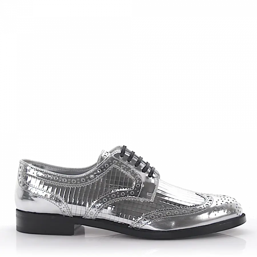 Dolce & Gabbana - Halbschuhe Leder silber metallic Lyra-Lochung - silber