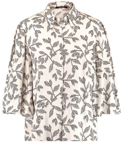 Satinbluse mit ausgestelltem 3/4 Arm