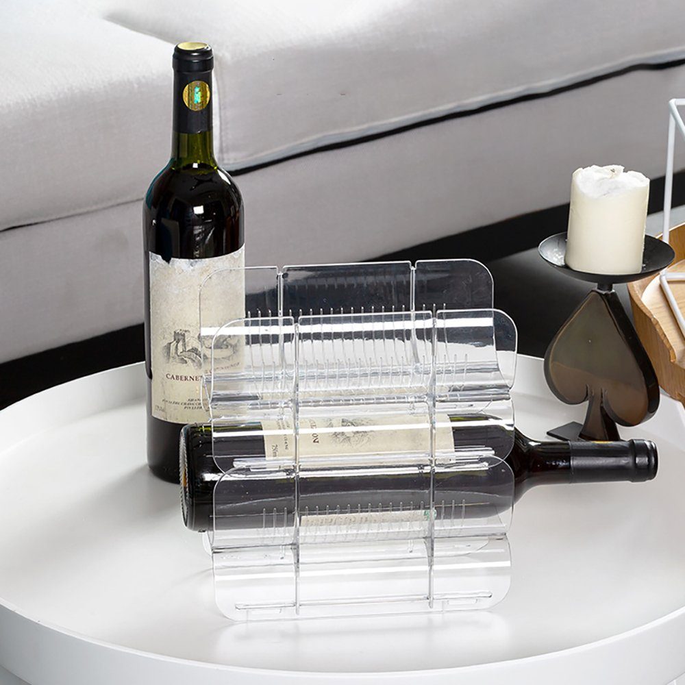 SCOKIT Weinregal Weinständer, Stapelbarer Flaschenhalter, 1 tlg, Ideal für Küchen, Bars, Wohnzimmer, Heimdekoration