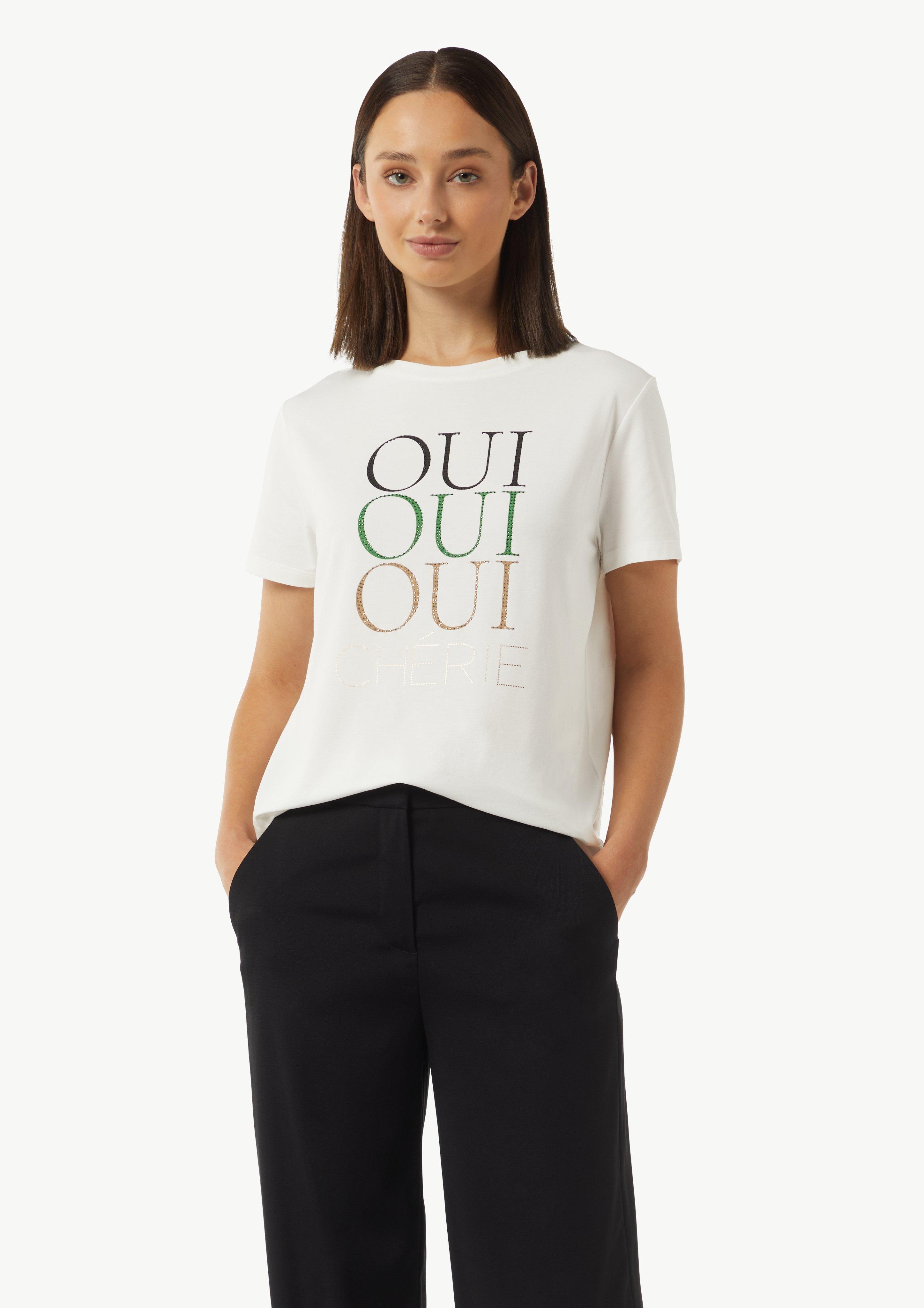 T-Shirt mit Strassapplikation - weiß