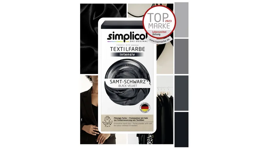 simplicol Textilfarbe intensiv Samt-Schwarz 150 ml
