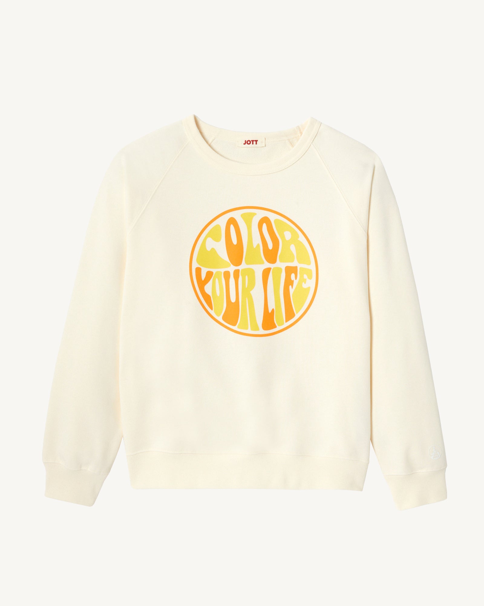 Sweat à imprimé femme en coton biologique Ecru Parati